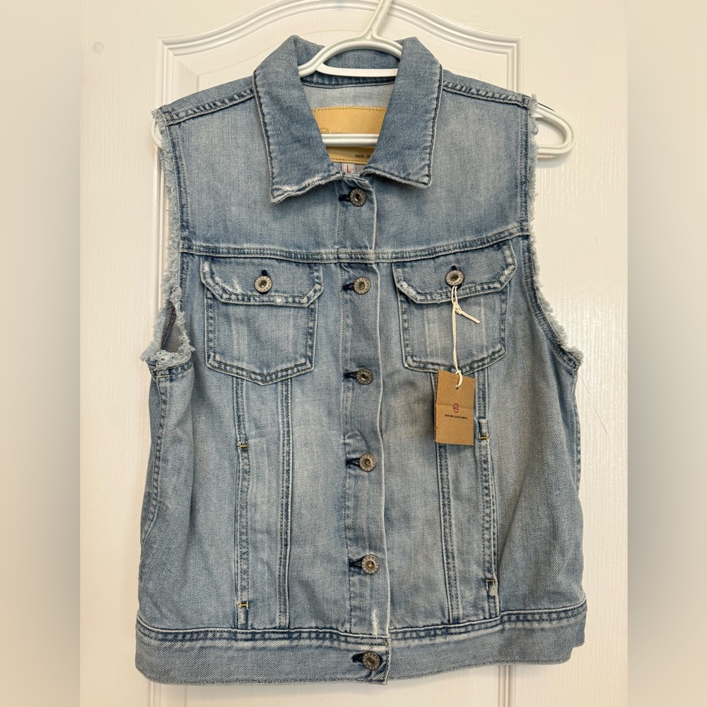 AG Adriano Goldschmied Women’s Large sleeveless denim vest NWT